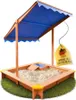 '- Sandkasten mit Dach (UV80+) & Matschküche 140x140 cm - Produktbild-Vorschau 1