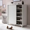 FineBuy Schuhschrank Weiß Holz 100x108x37,5 cm Ablage Hoch Produktbild-Vorschau 1