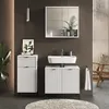 A modern bathroom vanity with a sink, cabinet, and a tall storage cabinet. Náhled obrázku produktu