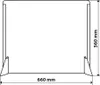 A technical drawing of a protective screen. Produktbild-Vorschau