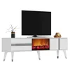 Skye Decor, Vania Fireplace - White, Silver, TV-Ständer, Produktbild-Vorschau 4