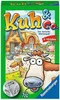 The image shows the packaging of a board game called "Kuh & Co." with cartoon farm animals and a barn. A die is also visible. Náhled obrázku produktu