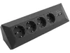 4-fach Steckdosenblock + 2x USB, schwarz, Aufbaumontage Produktbild-Vorschau 4