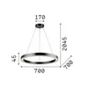 Ideal Lux LED Pendelleuchte Oracle Ø 70cm Schwarz 222110 Produktbild-Vorschau 2