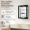 K-Möbel Vetrina sospesa in nero (80x60x25 cm) con 2 ripiani Anteprima dell’immagine prodotto 2