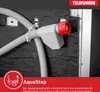 Close-up of a dishwasher's AquaStop hose connection with a red fitting. Produktbild-Vorschau