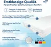 A mattress with various features highlighted by text and icons. Produktbild-Vorschau
