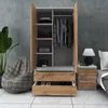 STIV Möbel | Kleiderschrank Weiß Matt/Eiche Wotan 90x50x180 Produktbild-Vorschau 6