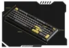 A product image of a mechanical keyboard with dimensions indicated. Produktbild-Vorschau