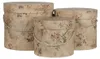 Clayre & Eef Boîte à chapeaux 3 pièces Ø 23x20 cm Beige Voir les images du produit 1