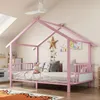Stelaż łóżka 90x200 cm, kolor różowy, metalowy. Metalowe Podgląd zdjęcia produktu 3