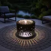 Gartenbrunnen mit LED Beleuchtung aus Metall runder Produktbild-Vorschau 1