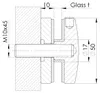 Punkthalter 50mm Glas 8-17.52mm RAL9005 schwarz Edelstahl Produktbild-Vorschau 2