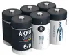 A group of D-size rechargeable batteries are arranged in a studio setting against a white background. Produktbild-Vorschau
