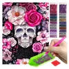ARTULIO - Diamond Painting Set - Totenkopf mit rosa Blumen Produktbild-Vorschau 1