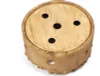 A close-up, top-down view of a rustic, round wooden object with several holes. Podgląd zdjęcia produktu