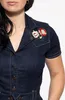 QUEEN KEROSIN Jeanskleid Mit Stickereien Denim M Produktbild-Vorschau 6