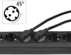 A close-up of a black power strip with two black plugs inserted into two of the sockets. Voir les images du produit