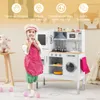 COSTWAY Kinderküche Holz, Spielküche mit Tafel, Mikrowell, Produktbild-Vorschau 7
