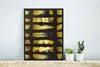 MuchoWow® Gerahmtes Poster Goldene Streifen auf schwarzem Produktbild-Vorschau 5
