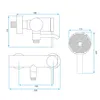 Technical drawings with dimensions of a shower faucet and shower head. Podgląd zdjęcia produktu