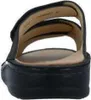 A close-up view of the inside of a black sandal. Produktbild-Vorschau