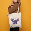 Fitness Panda Power Jutebeutel Panda Bär Gewichtheber Produktbild-Vorschau 4