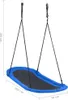 A blue and black nest swing is shown hanging from two ropes against a white background, with dimensions indicated by text. Náhled obrázku produktu