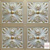 A grid of four decorative wall or ceiling panels with a retro vintage design, featuring a white base with ornate gold detailing. Produktbild-Vorschau