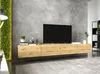 A modern living room with a wall-mounted TV cabinet and a television. Produktbild-Vorschau