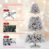 Instructions for assembling a Christmas tree, showing different stages of assembly with text and images. Voir les images du produit
