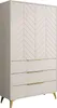 A tall, narrow wardrobe with a herringbone pattern on the upper doors and three drawers below, all set against a white background. Náhled obrázku produktu