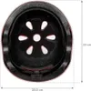 Top-down view of the inside of a pink helmet with ventilation holes and measurement indicators. Anteprima dell’immagine prodotto