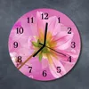 Glasuhr Wanduhr Küchenuhr Echt-Glas 30fi cm Blume rosa Produktbild-Vorschau 2