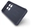 The back of a dark blue phone case is shown at an angle against a white background. Produktbild-Vorschau