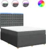 vidaXL Postel Boxspring s matrací Dark Grey 160x200 cm Náhled obrázku produktu 1