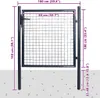 A diagram showing the dimensions of a garden gate. Produktbild-Vorschau