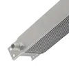 A close-up, angled shot of a silver oil cooler with a white background. Voir les images du produit
