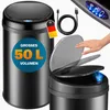 Kosz na śmieci z czujnikiem 50 l, czarny, stal nierdzewna Podgląd zdjęcia produktu 14