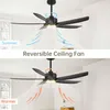 ZELURXX Deckenventilator mit LED 132cm 52 Zoll 5 Flügel Produktbild-Vorschau 2
