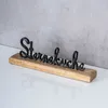 Sterneküche Schriftzug  L30cm Metall Schwarz Mango Holz Produktbild-Vorschau 2