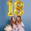 Ballons - Zum 18 Geburtstag - Goldfarbene Folienzahlen - Produktbild-Vorschau 3