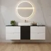 RODAN | Skříňka pod Umyvadlo - Bílá a Černá - 160 cm - S Náhled obrázku produktu 4