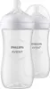 Two clear baby bottles with white nipples and caps are shown against a white background. Náhľad obrázku produktu
