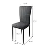 A gray dining chair with dimensions indicated. Náhled obrázku produktu