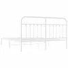 vidaXL Cadre de lit avec tête de lit en métal blanc 180x200 Voir les images du produit 8