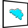 MuchoWow® Gerahmtes Poster Illustration von Belgien in blau Produktbild-Vorschau 1