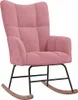vidaXL Houpací křeslo se stoličkou Velvet Pink Náhled obrázku produktu 5