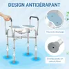 HOMCOM Chaise de douche avec accoudoirs, siège de douche, Voir les images du produit 7