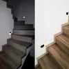 A split image showing a modern staircase with integrated lighting. Produktbild-Vorschau